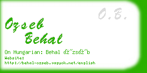ozseb behal business card